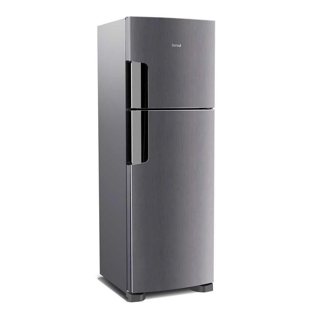 Geladeira Consul Duplex CRM44AK 386 Litros Frost Free Com Altura , Função Turbo E Freezer Espaçoso Inox 220V