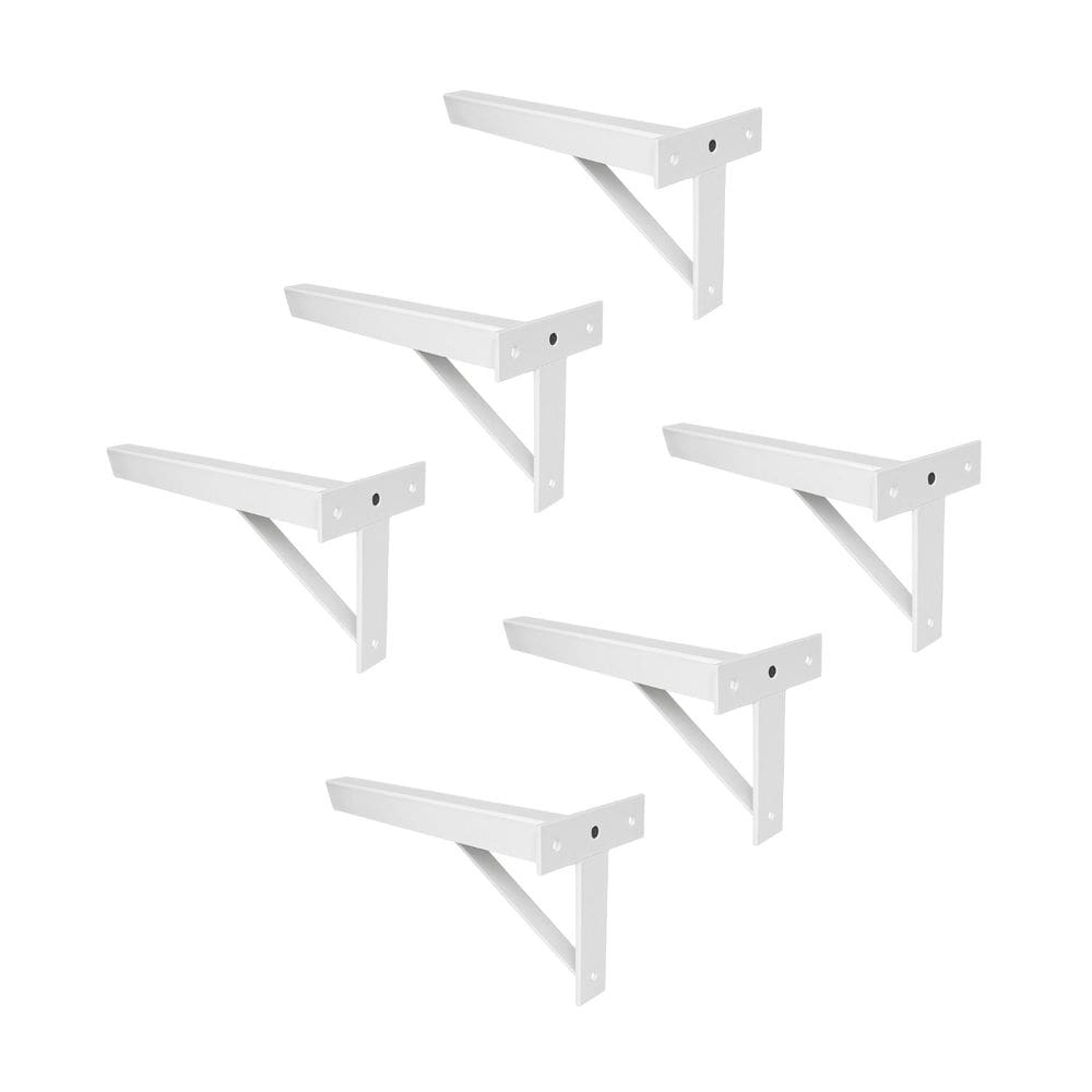 Kit 6 Suportes Tubulares 3 Furos de Parafusar 40 cm Branco - NV401P