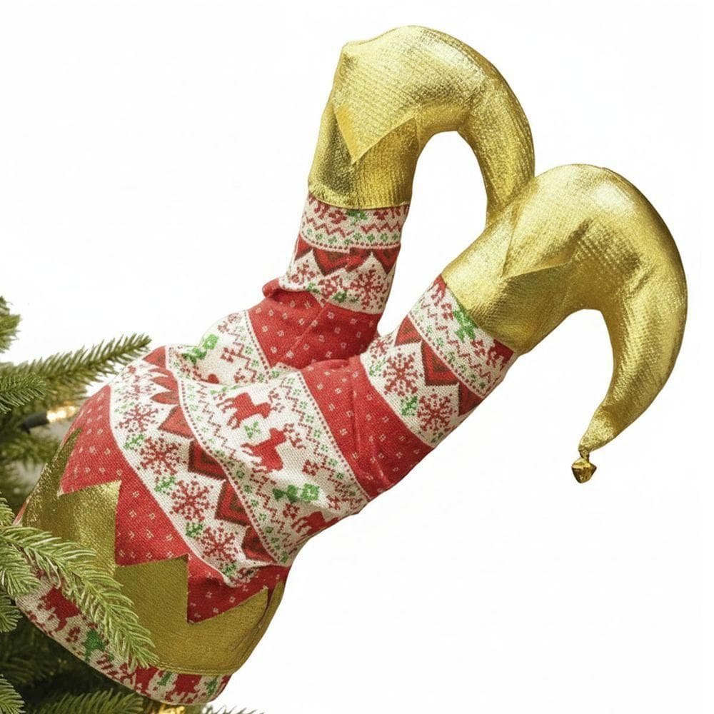 Pernas Duende Natal Enfeite Natalino Animado Arvore Movimento Flexivel Casa Janela Decoraçao Festa Evento Fim De Ano