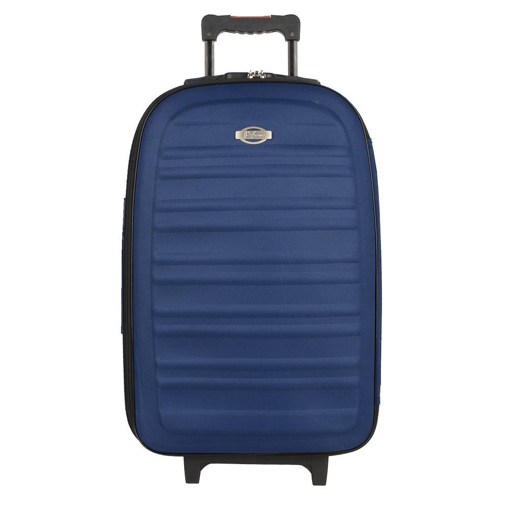 Mala Viagem Pequena de Bordo Azul Tecido 10kg Rodinhas Luxcel Dupla Cadeado