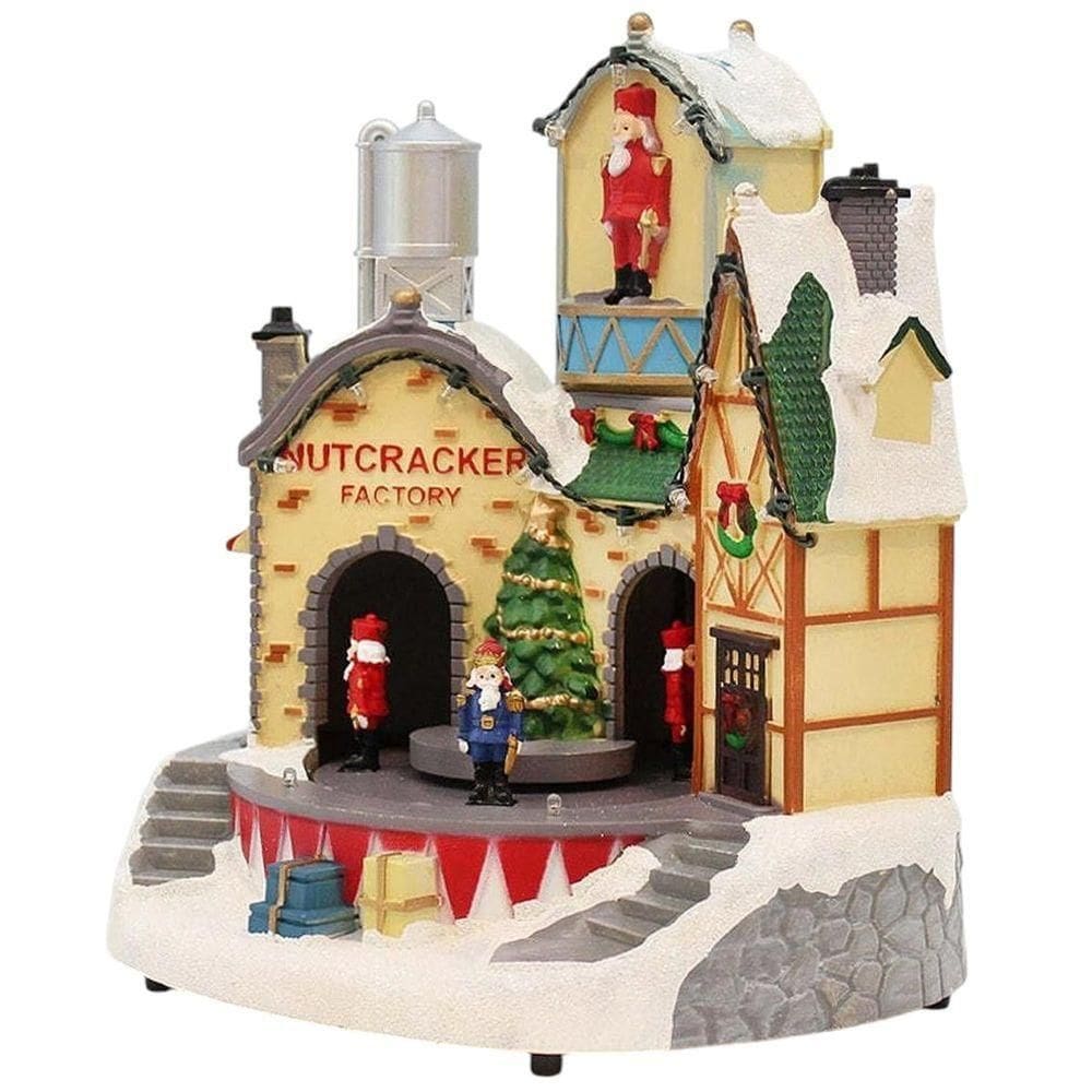 Vila Natalina Cenario Natal Fabrica Movimento Quebra Nozes Som Musica Led Decoraçao Mesa Loja Recepçao Festa Evento