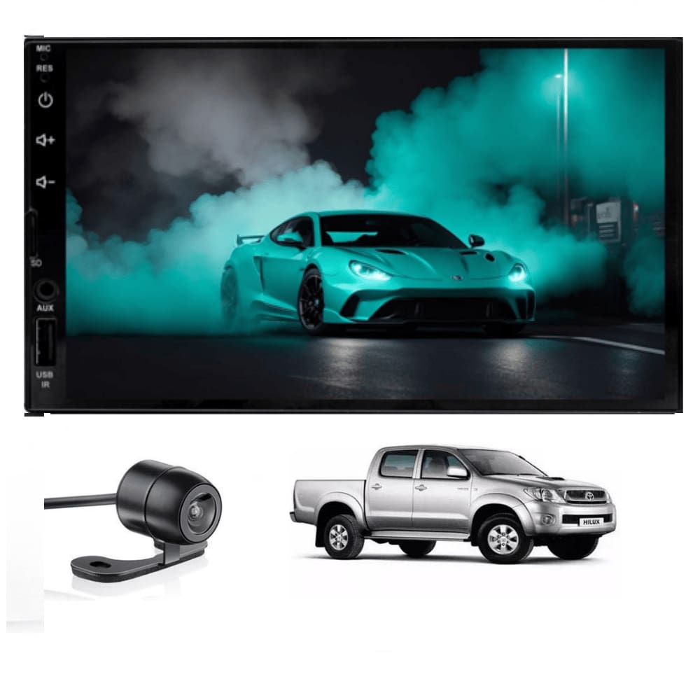 Central Multimídia MP5 Hilux 2006 2007 2008 2009 2010 Tela de 7P Carplay e Android Auto sem fio + Câmera de ré - ADAK