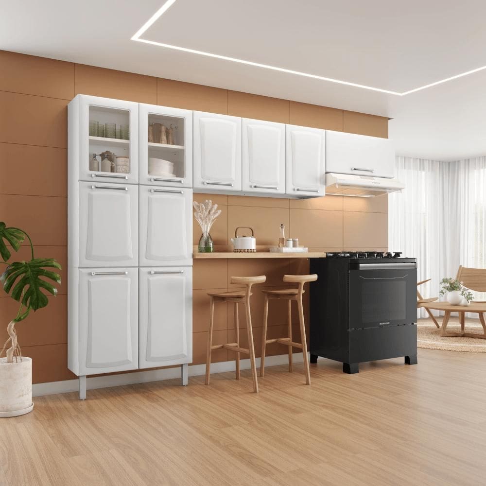 Cozinha Completa Itatiaia Tarsila 280cm Aço Branco