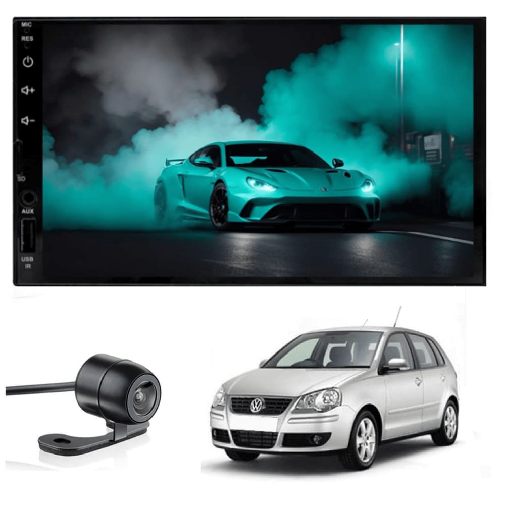 Multimídia MP5 Polo 2004 2005 2006 20007 2008 2009 2010 2011 2012 2013 Tela 7P Carplay e Android Auto Câmera de ré ADAK