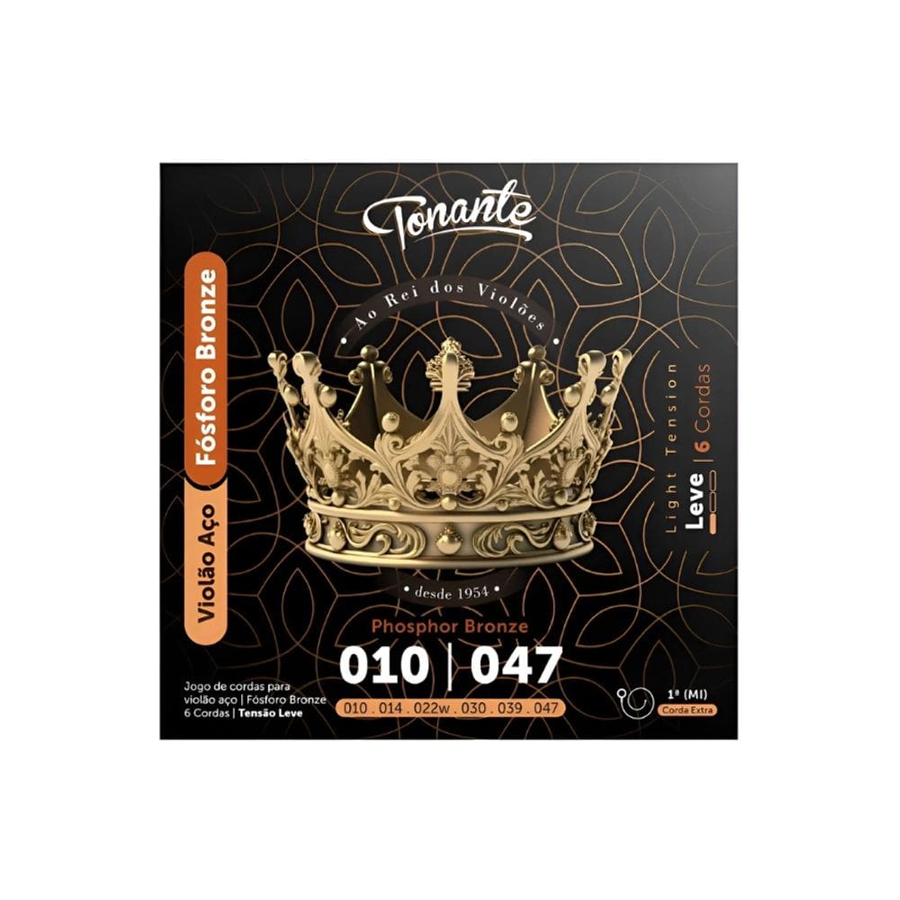 Encordoamento 010 Bronze Fósforo P/Violão 0.010 - 0.047