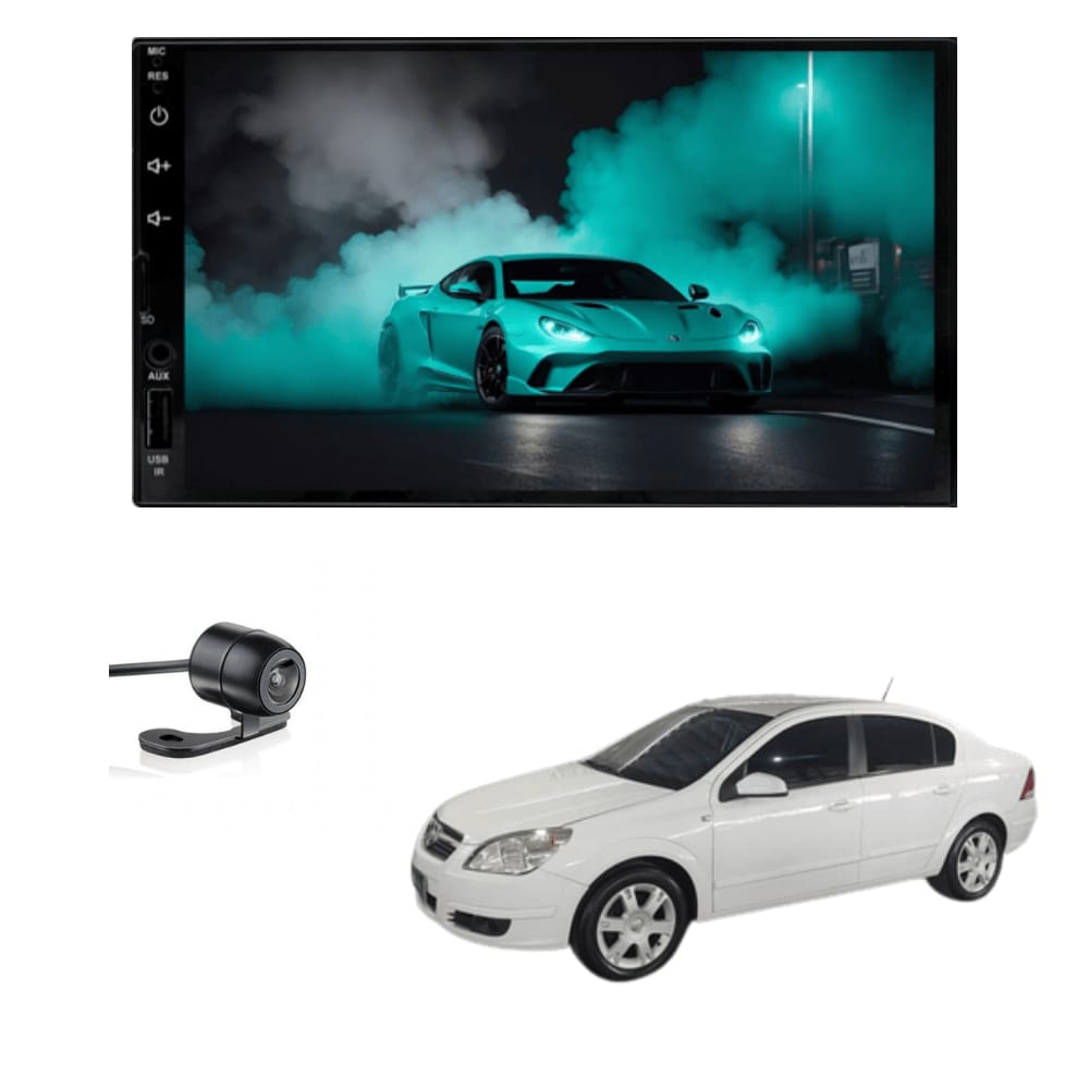 Multimídia MP5 Vectra 2005 2006 2007 2008 2009 2010 2011 Tela de 7P Carplay e Android Auto sem fio + Câmera de ré ADAK