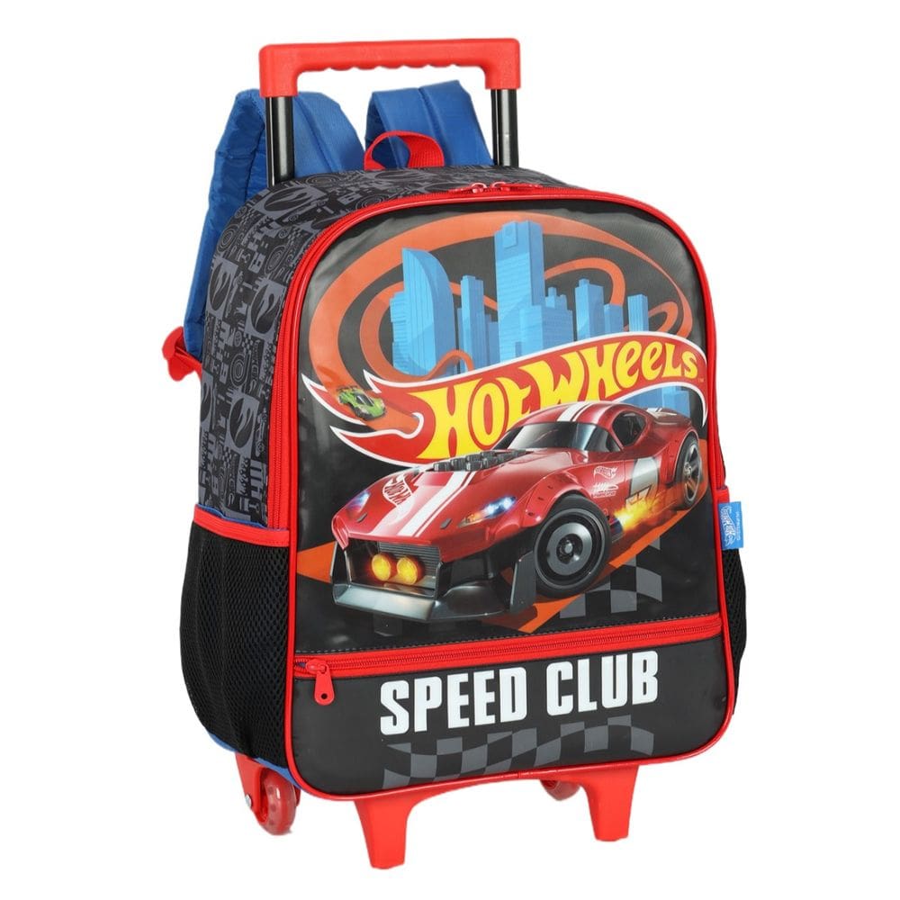 Mochila Hot Wheels Rodinha Escolar Infantil Menino Preto
