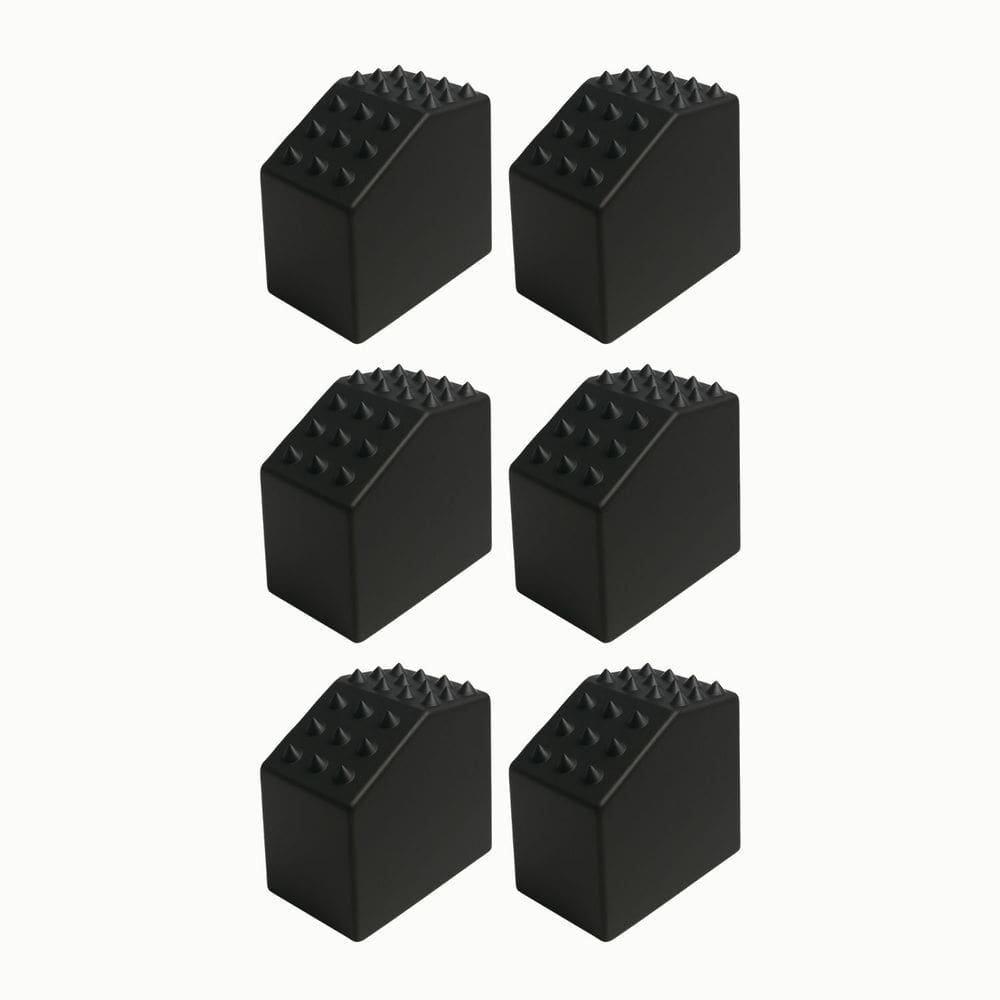 Kit 6 Sapatas de Borracha Anti-derrapantes para Escada 5x2cm Preto - NV191