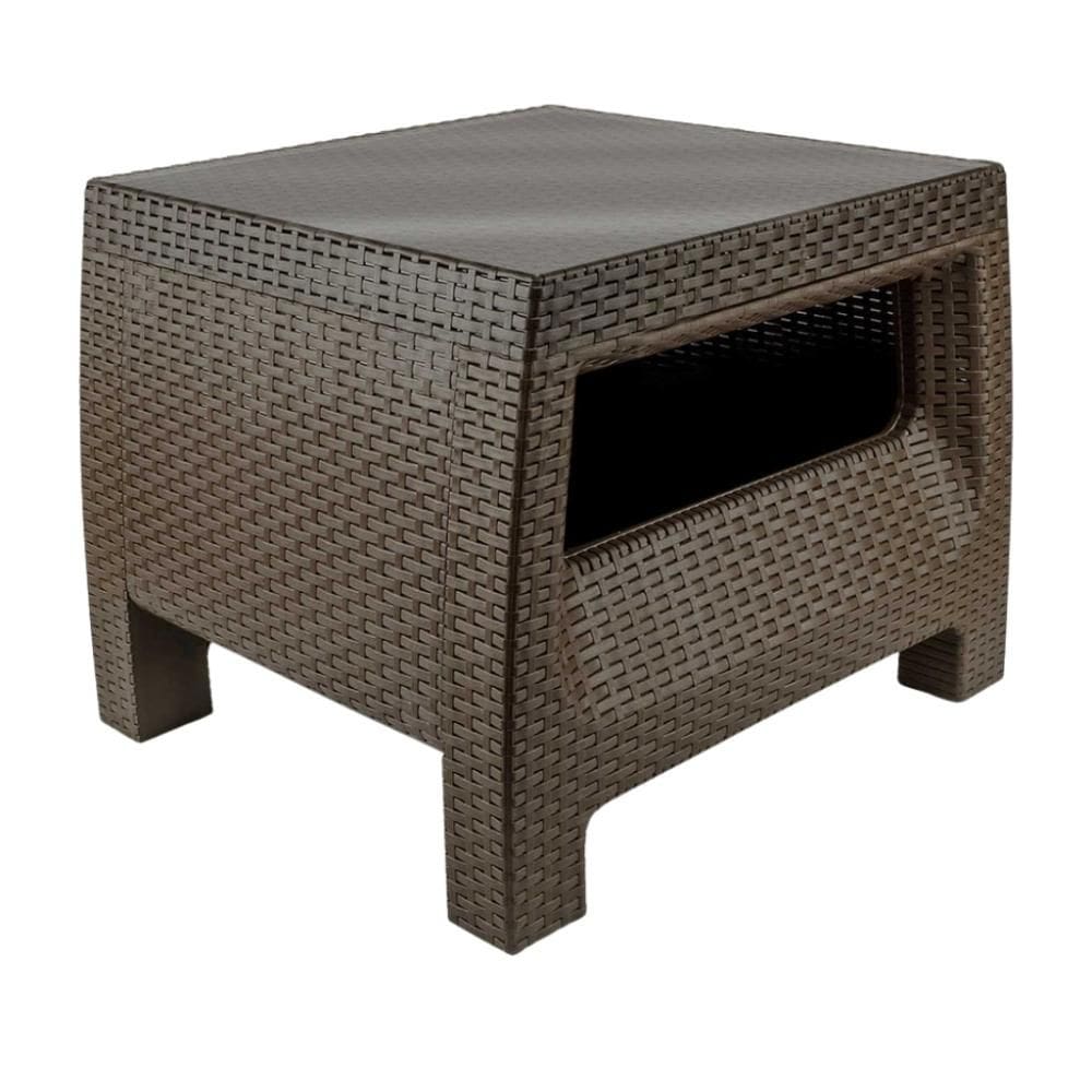 Mesa de Centro Tavarua Ratan 50x50 Marrom - Stillo Home