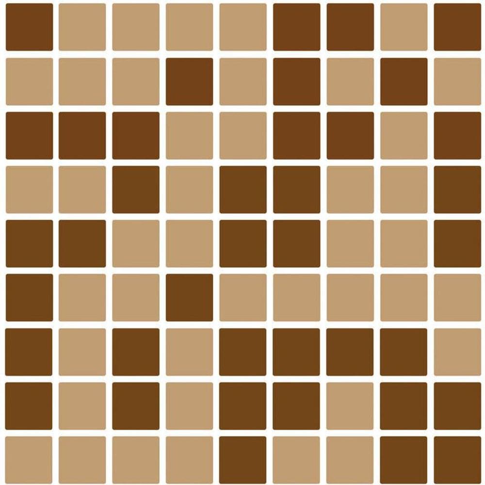 Papel De Parede Pastilha Marrom Autocolante Cozinha Banheiro