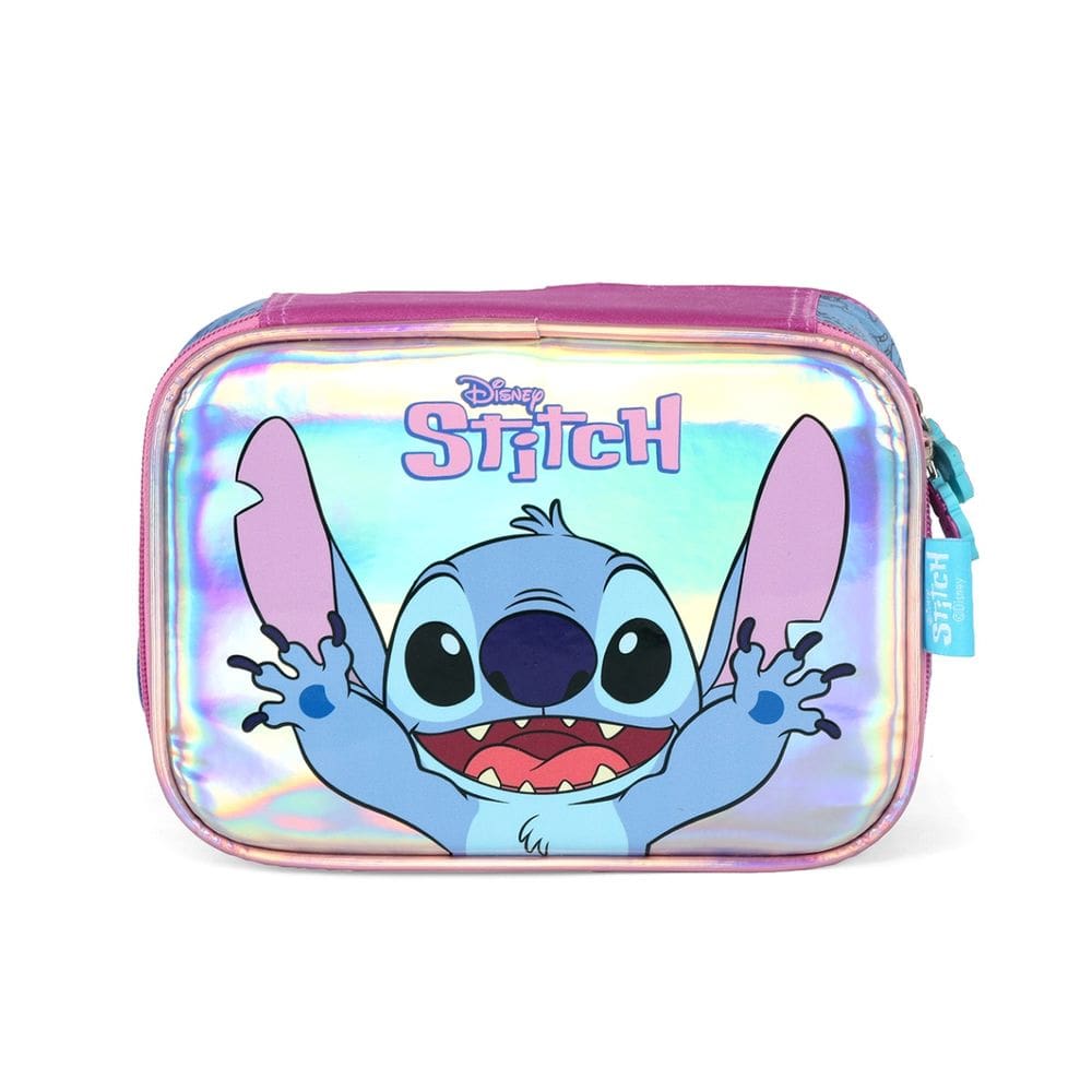 Estojo Infantil Escolar Box 36 Elásticos Stitch Disney