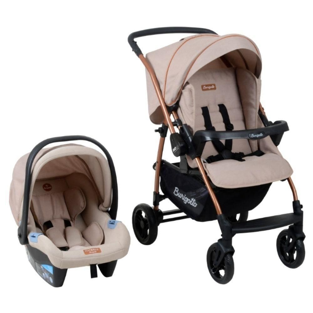 Travel System Burigotto Carrinho De Bebê Rio 22 Com Bebê Conforto Materna Mon Amour