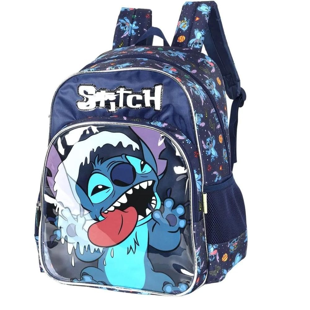 Mochila Stitch Costas Masculina Escolar Azul Juvenil Luxcel