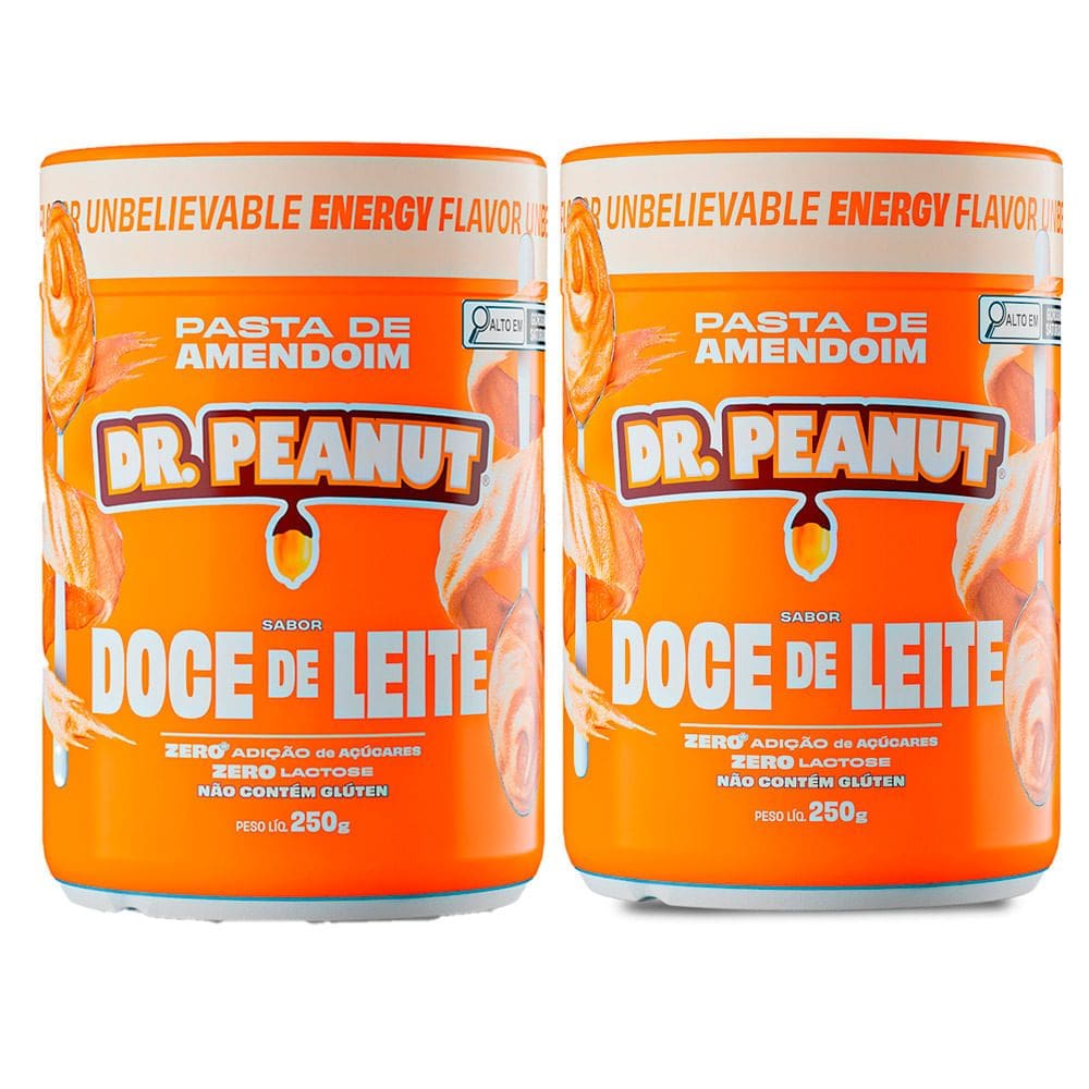 Kit 2 Pasta de Amendoim Dr.Peanut Sabor Doce de Leite 250g