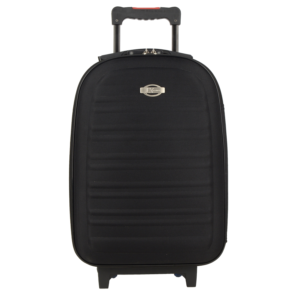 Mala Viagem Pequena de Bordo Preta Tecido 10kg Rodinhas Luxcel Dupla Cadeado