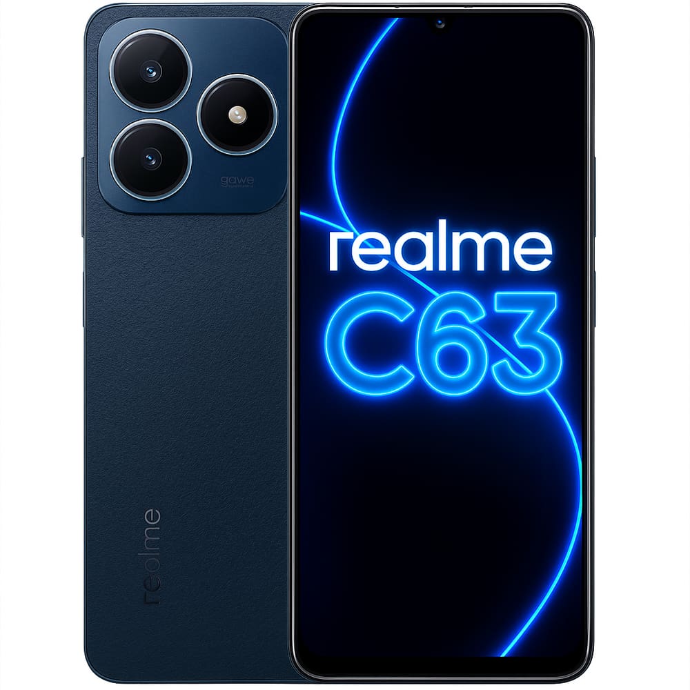 Smartphone Celular Realme C63, 128GB, 6GB RAM, Tela 6,74, Android 14, Câmera 50MP, Bateria 5000mAh, Dual SIM, Azul