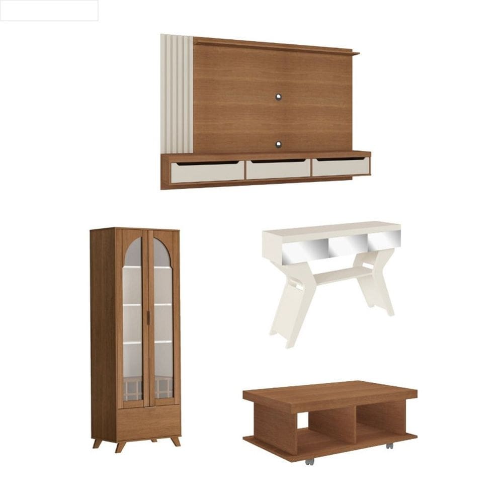 Conjunto Sala de Estar: Aparador + Painel + MC + Cristaleira