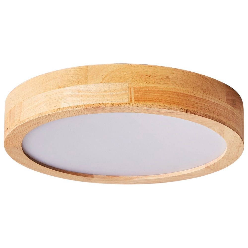 Plafon de Sobrepor Redondo Estilo Madeira 40cm Led 25W 3 em 1 Bivolt 16123-PL