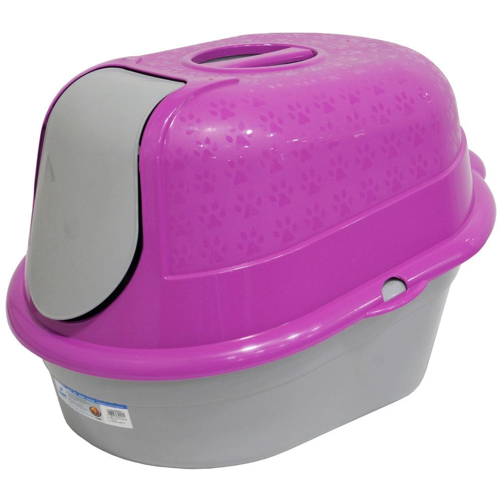 Sanitário Para Gatos Fechado com Bandeja e Porta Cat Toalete Rosa Furacão Pet 01422
