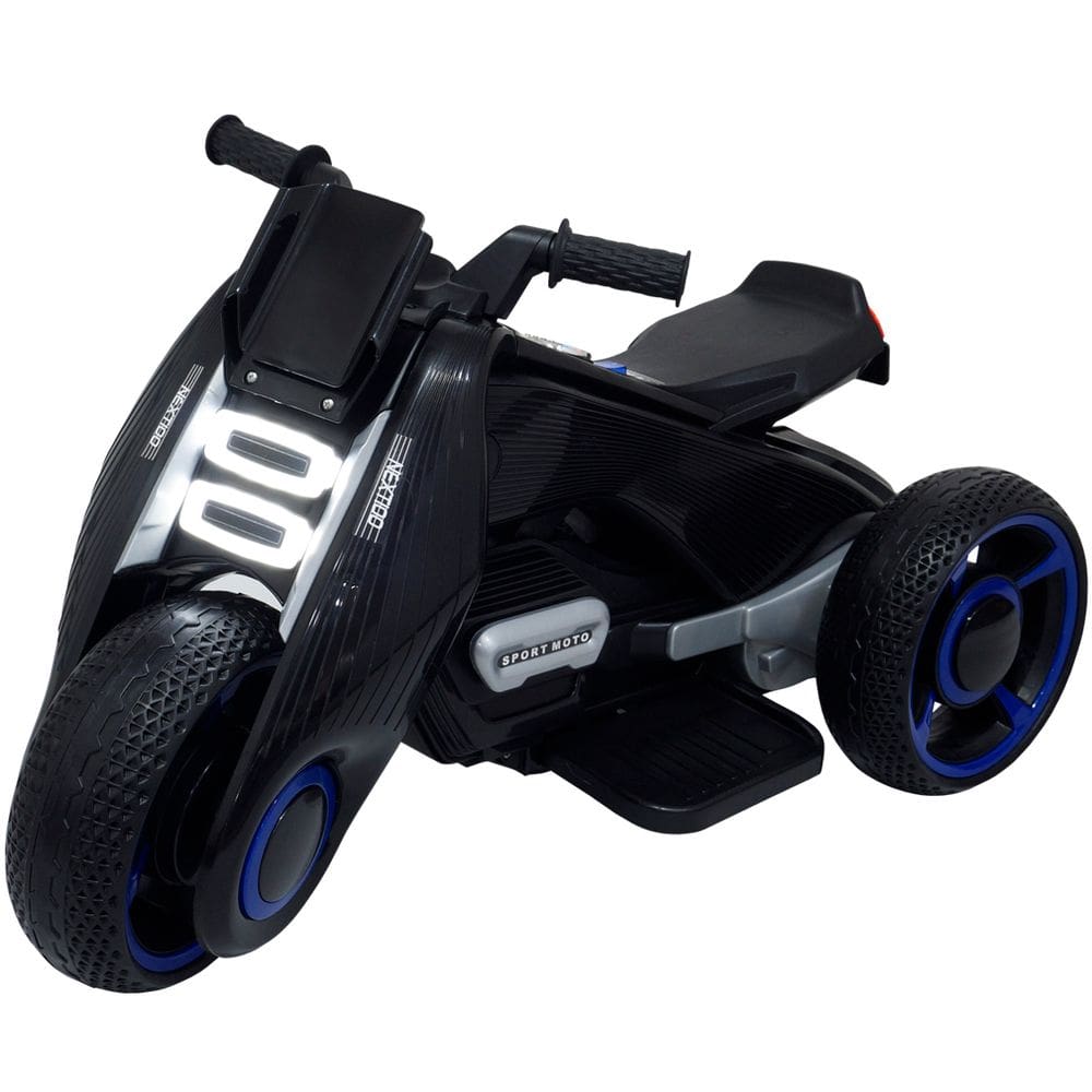Mini Moto Elétrica 6V Triciclo Futurista Criança Infantil Led Som Usb Preto Brinqway Bw-223 Bivolt