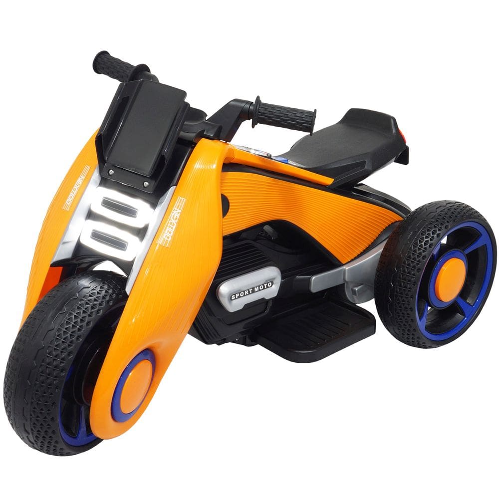 Mini Moto Elétrica 6V Triciclo Futurista Criança Infantil Led Som Usb Laranja Brinqway Bw-223 Bivolt