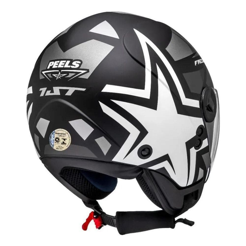 Capacete Peels Freeway 1St Preto Prata Abert Moto Tamanho 60