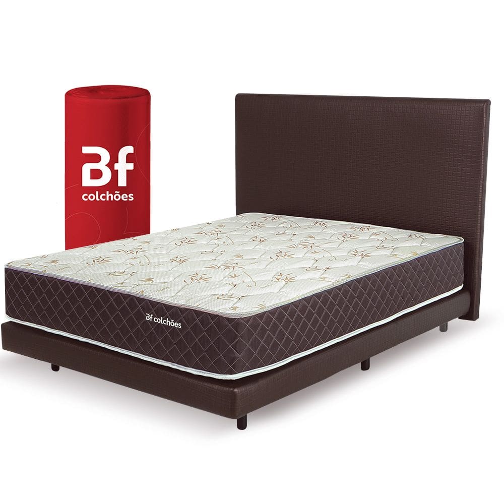 Kit Quarto Cama Box Casal + Colchão Molas Ensacadas Dupla Face + Cabeceira BF Colchões