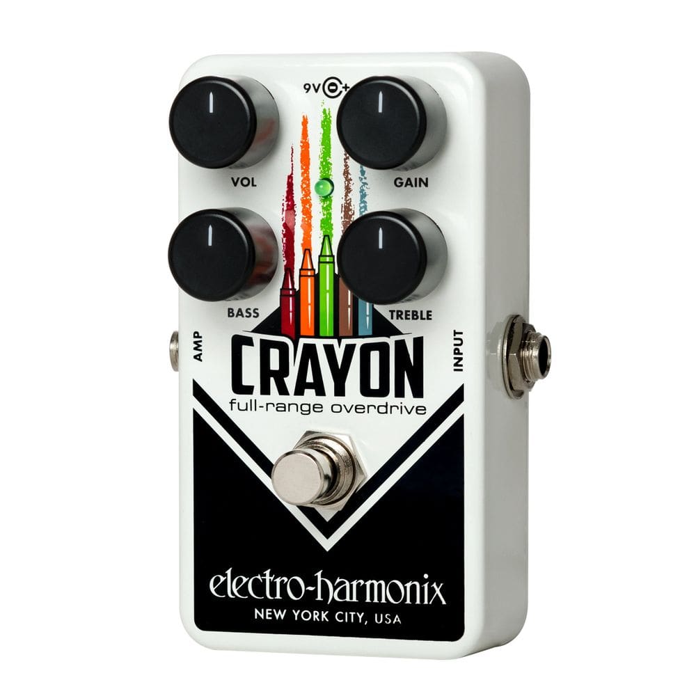 Pedal Overdrive Electro-Harmonix Crayon de gama completa com graves e agudos