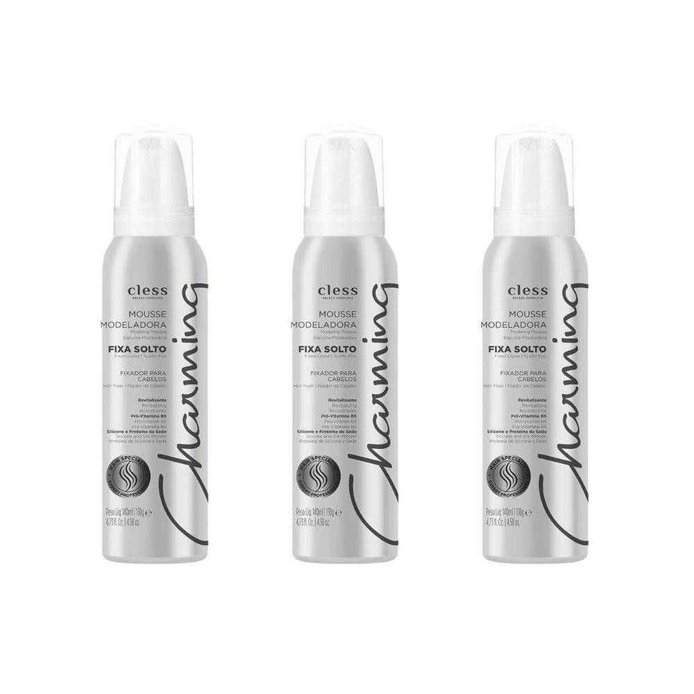Mousse Charming Normal Fixador Solto 140Ml - Kit C/3Un