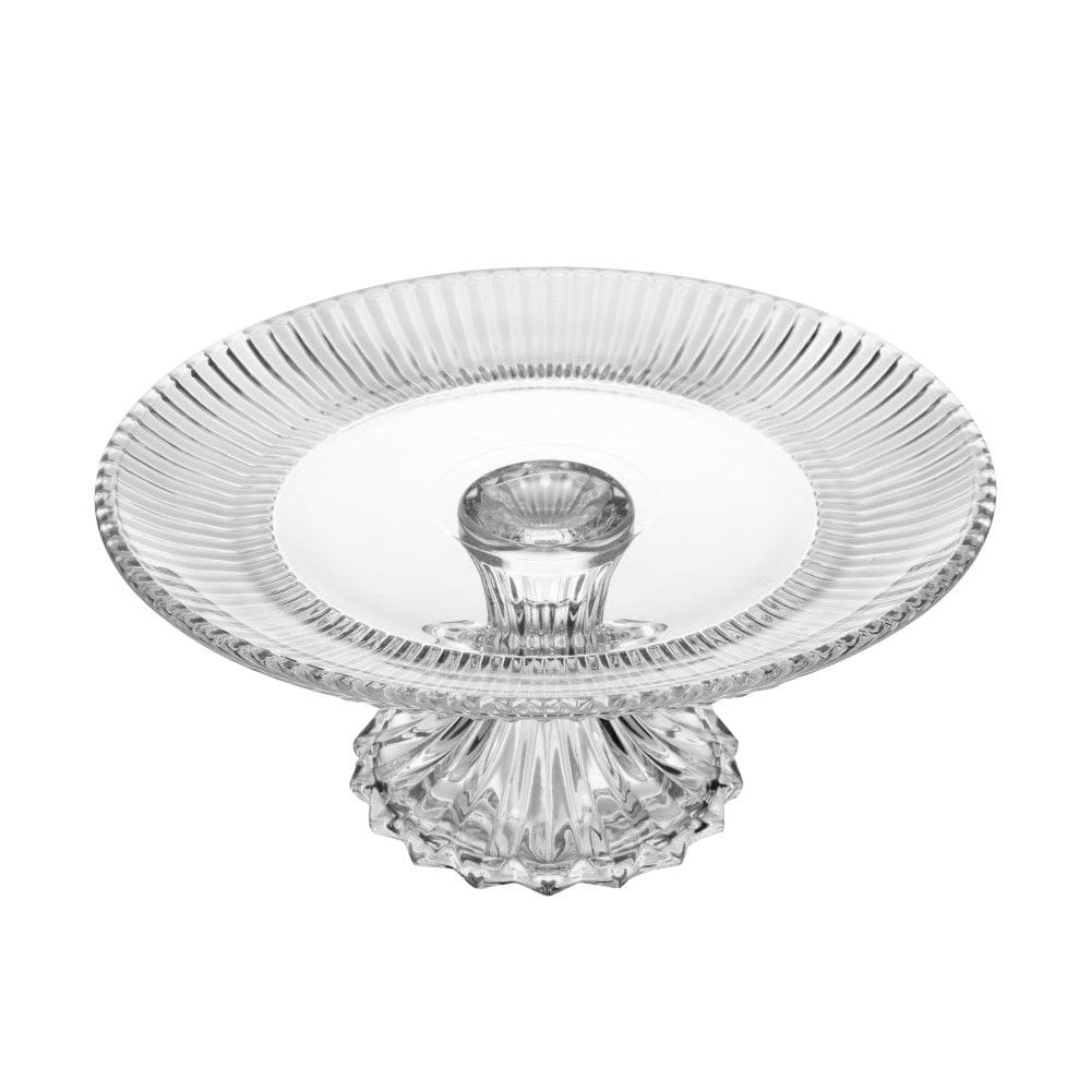 Prato para Bolo 25 cm de Cristal com Pé Renaissance Lyor