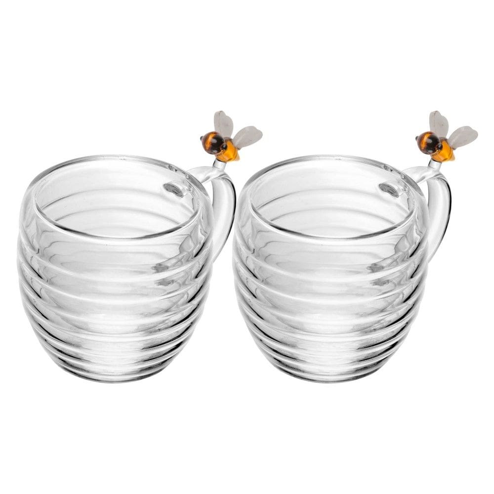 Conjunto 02 Xícaras de Cafezinho 80 ml Parede Dupla Lovely Bee Lyor