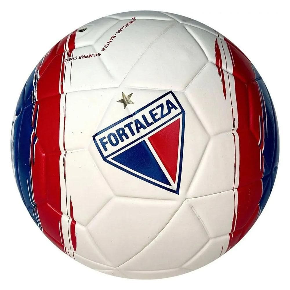 Bola De Futebol De Campo Pvc Nº5 Fortaleza Azul Vermelha