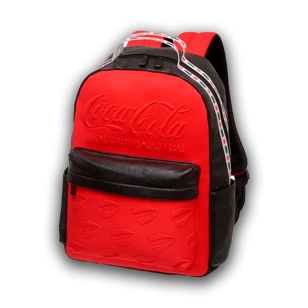 Mochila Escolar Costas Coca Cola Patchwork Bordada