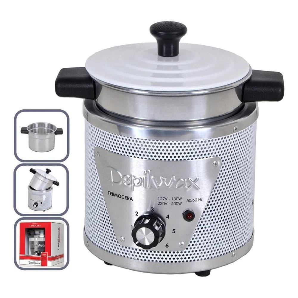 3X Termocera Panela Aquecedor Cera - 750G - Depilwax - Bivol