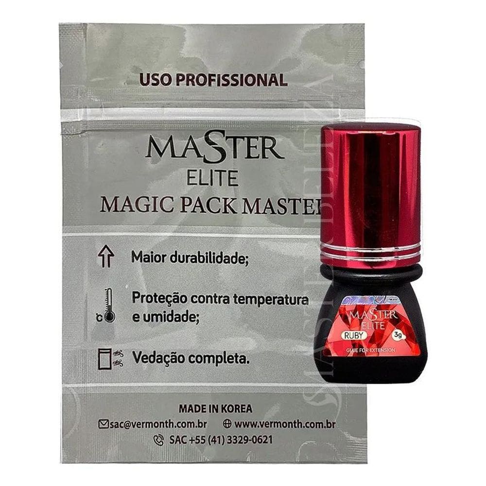 2X Cola Ruby Master Elite Para Alongamento De Cílios 3Ml Cor