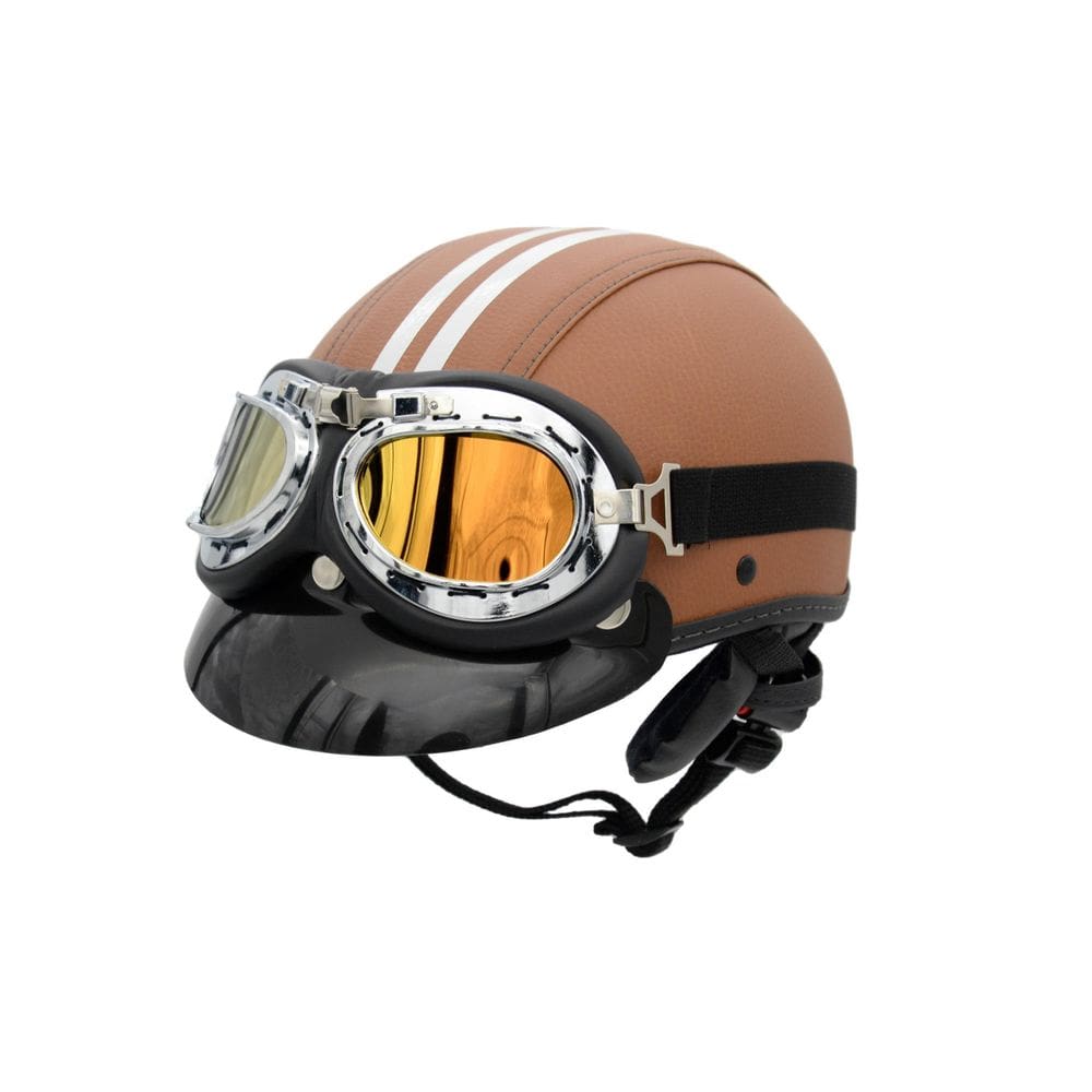 Capacete Bike/Scooter Coquinho Br 101 Creme Retro Amarelo Pp