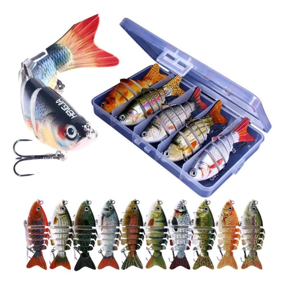 3X Isca Artificial Lambari Articulada Tucunaré Dourado Kit 5