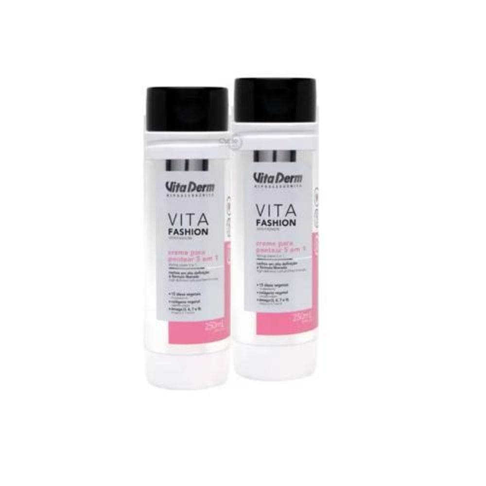2 Unidades Creme Para Pentear 5 Em 1 Vita Fashion Vita Derm