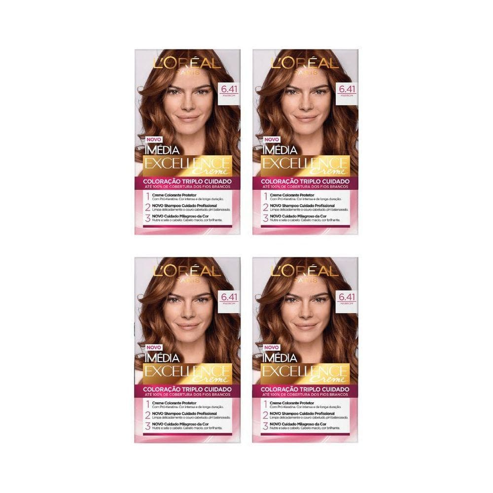 Coloraçao Imedia 6.41 Marrom-Kit C/4Un