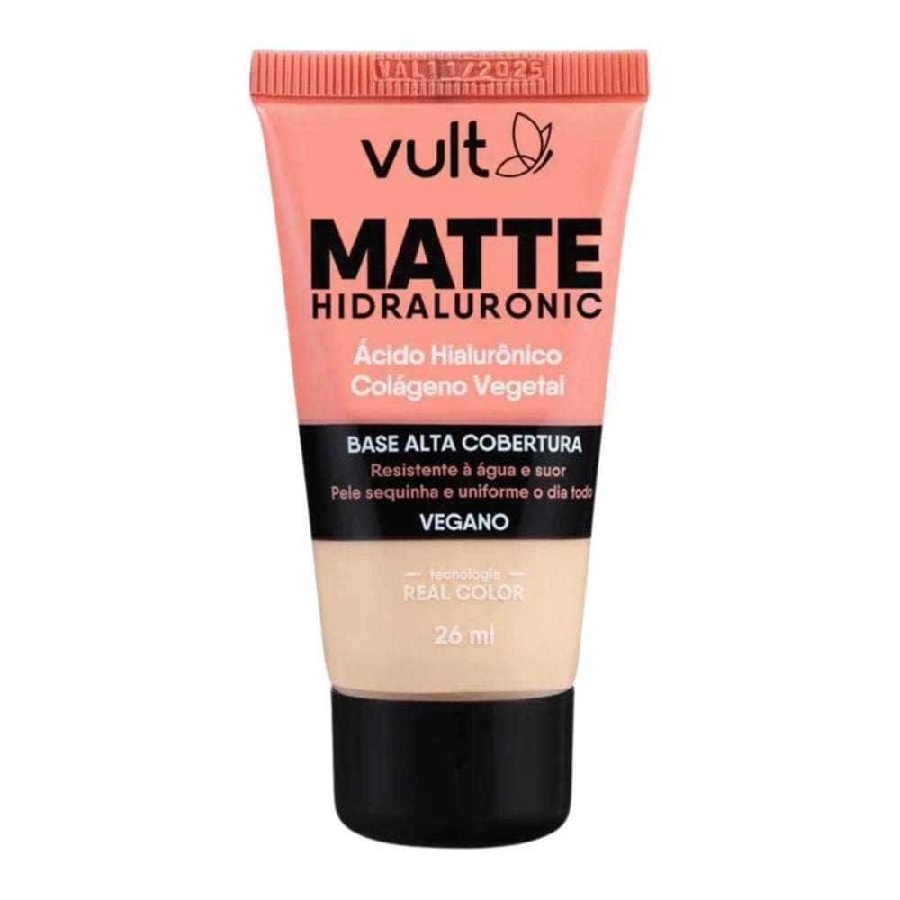 Vult Base Alta Cobertura Vegano Matte Hidraluronic V100 26Ml