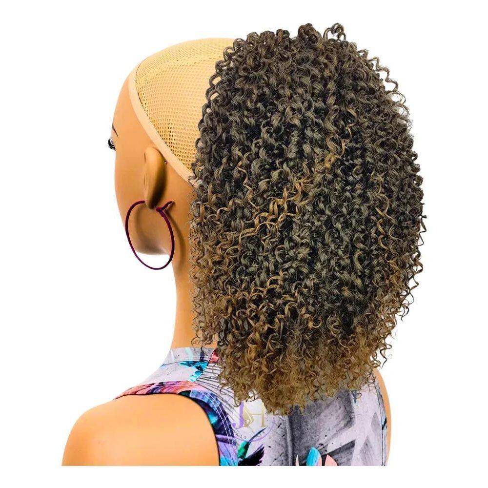 Aplique Rabo De Cavalo Cacheado Curto Coque Afro Orgânico