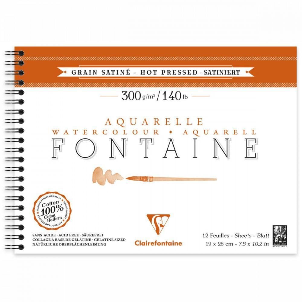 Papel Aquarela Fontaine 19x26cm 300g 12 Folhas Branco