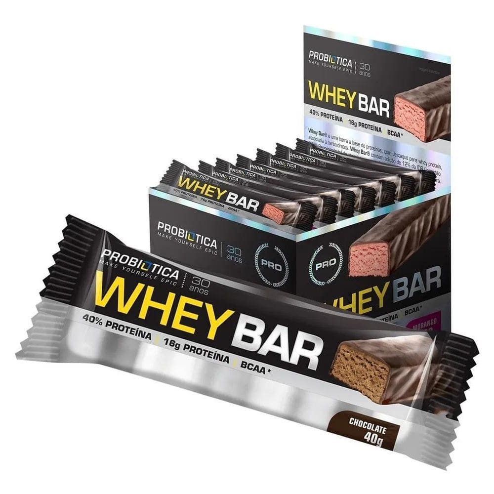 Suplemento Whey Bar Em Barra Probiótica Sabor Chocolate 960G