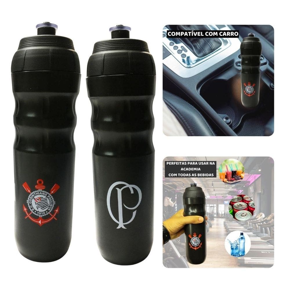 Squeeze Top Térmica 550Ml Garrafa Preto Academia Esporte