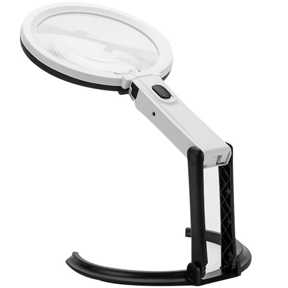 Lupa de Mesa | Ampliação 2x e 5x | 10 LEDs