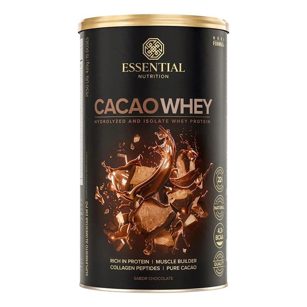 2X Suplemento Em Pó Essential Nutrition Cacao Whey Sabor Cho
