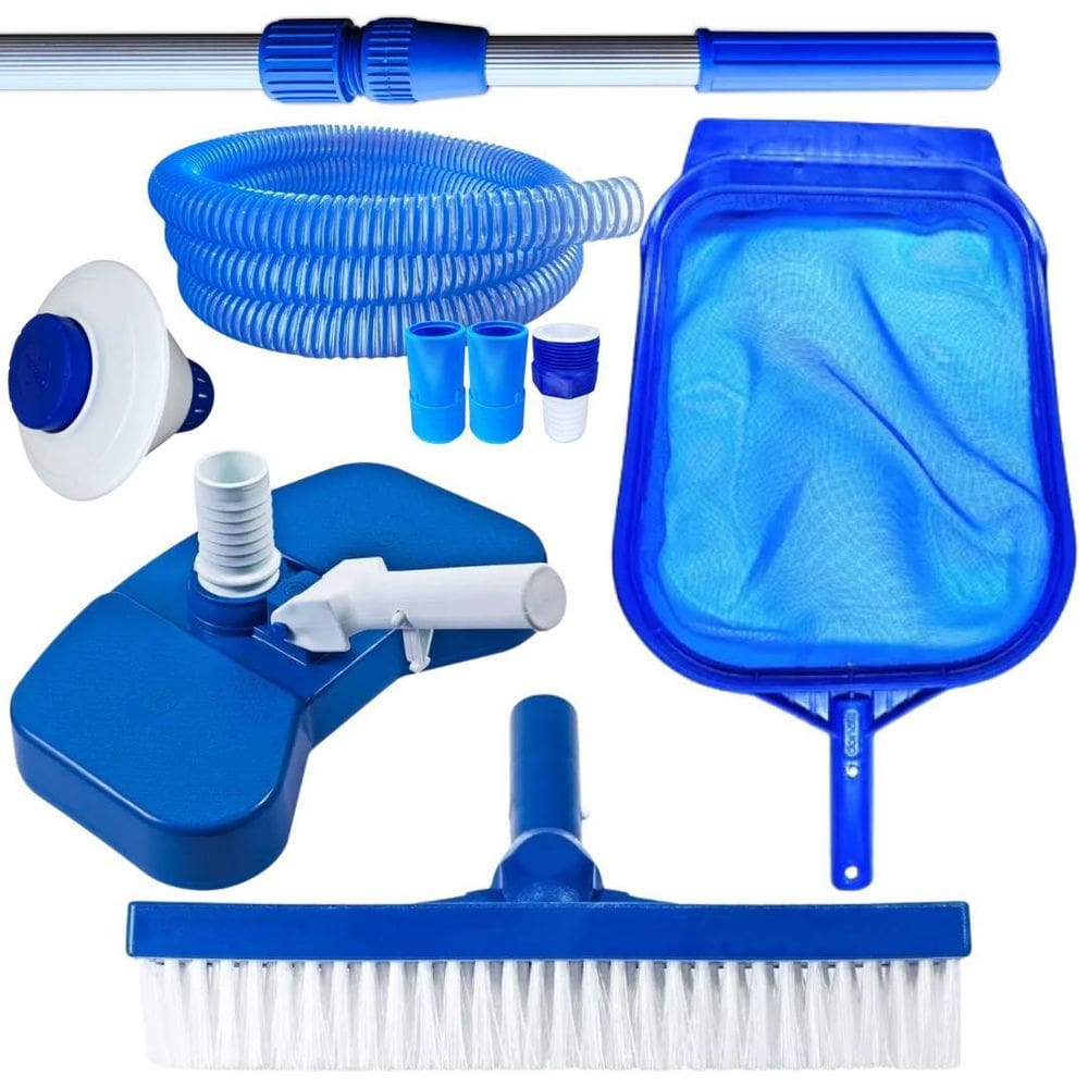 Kit Limpeza Piscina Mangueira Silicone 7Mt Cabo 2Mt Clorador