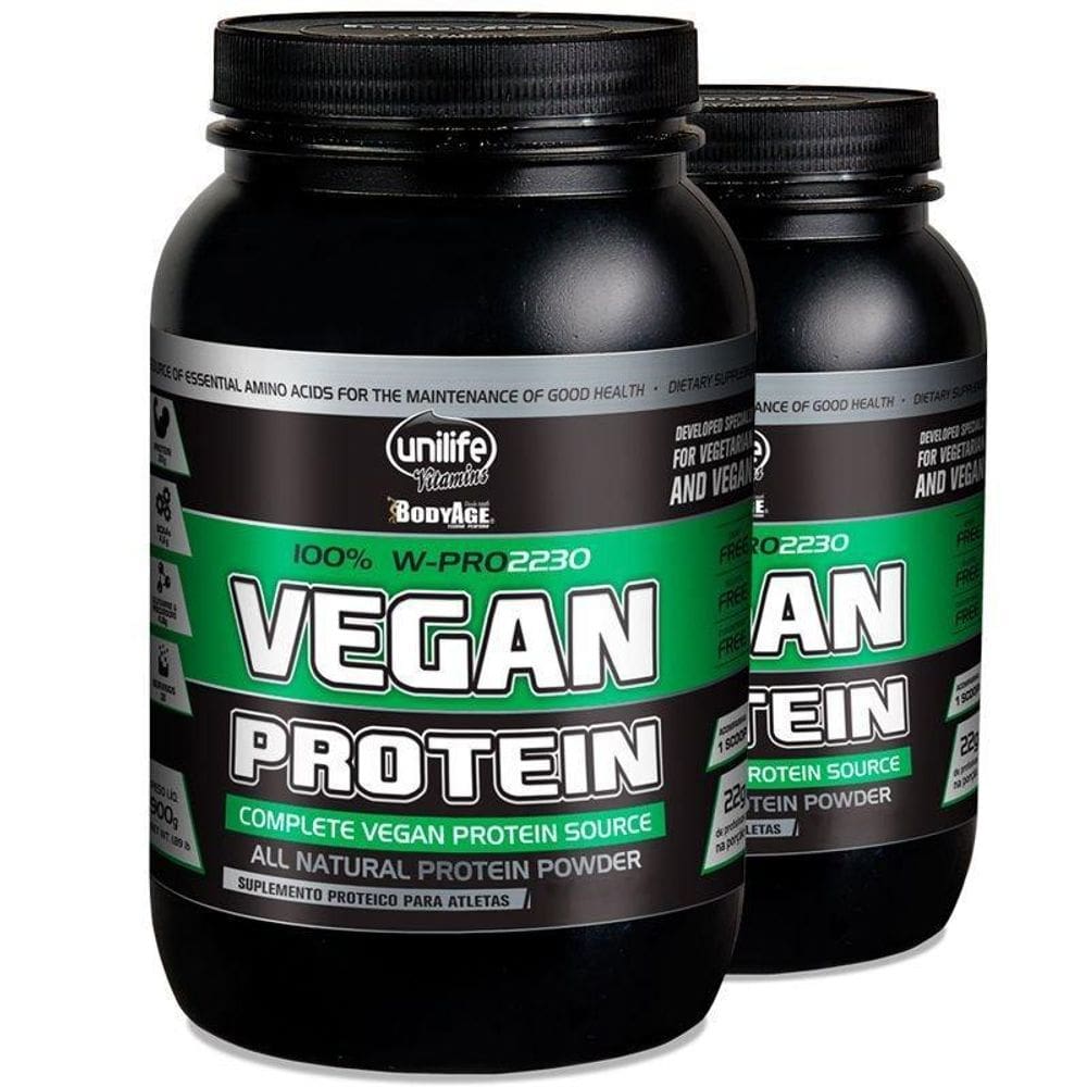 Kit 2 Vegan Protein Unilife Sabor Chocolate 900G