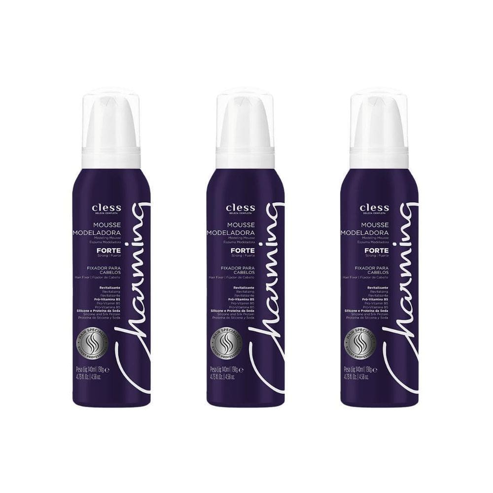 Mousse Charming Fixador Forte 140Ml - Kit C/3Un