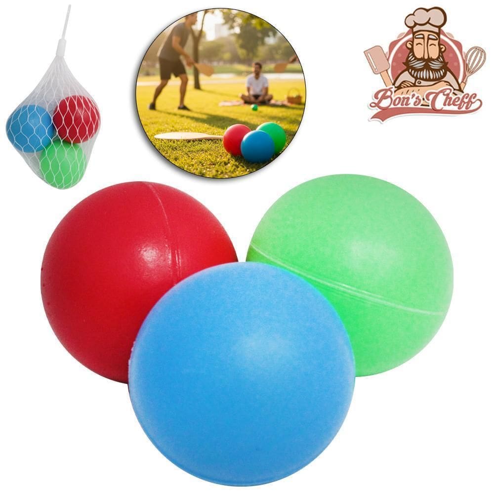 Bola / Bolinha De Borracha Para Frescobol Com 3 Pecas 4Cm